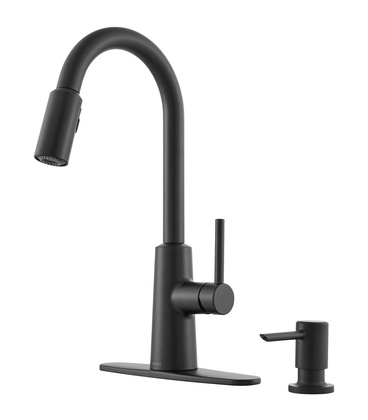 Nori Single Handle Pulldown Kitchen Faucet with Soap Dispenser, Matte Black N6A2 - product image 1