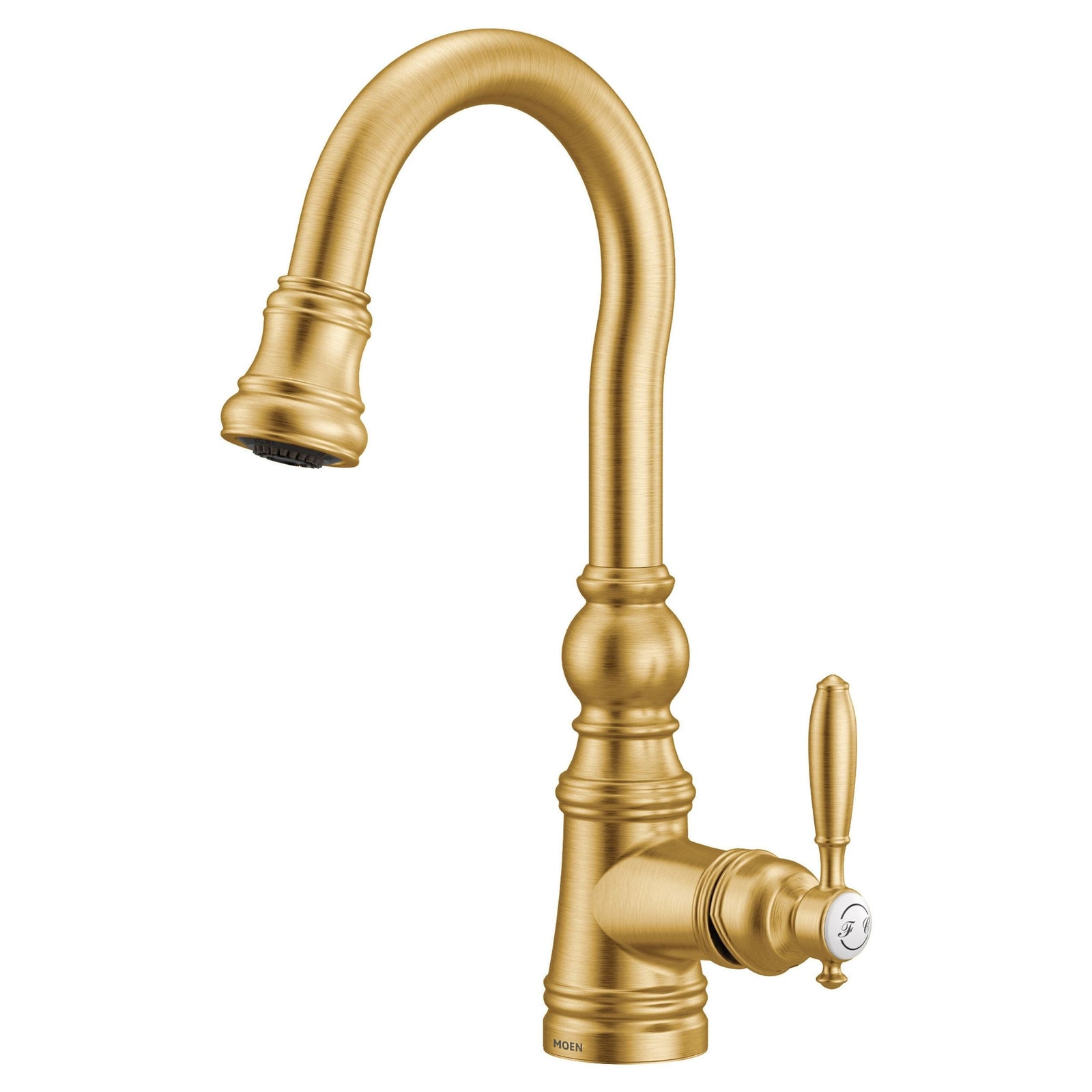 Weymouth Single Handle High Arc Pull Down Sprayer Kitchen Faucet with Power Clean, Brushed Gold U2N9 - product image 1