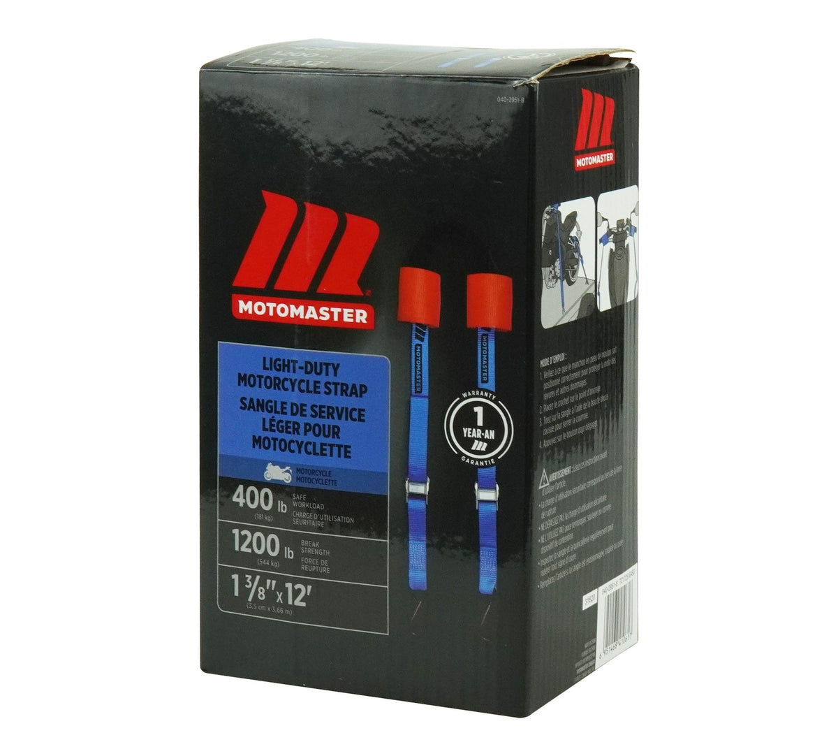 1,200-lb Motorcycle Tie Down Strap, 1 3/8-in x 12-ft G0K3 - product image 1