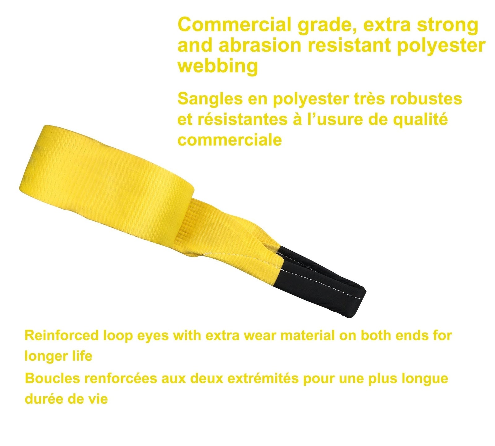 15,000-lb Recovery Strap with Loop Ends, Commercial Grade, 2-in x 30-ft D0H4 - product image 3