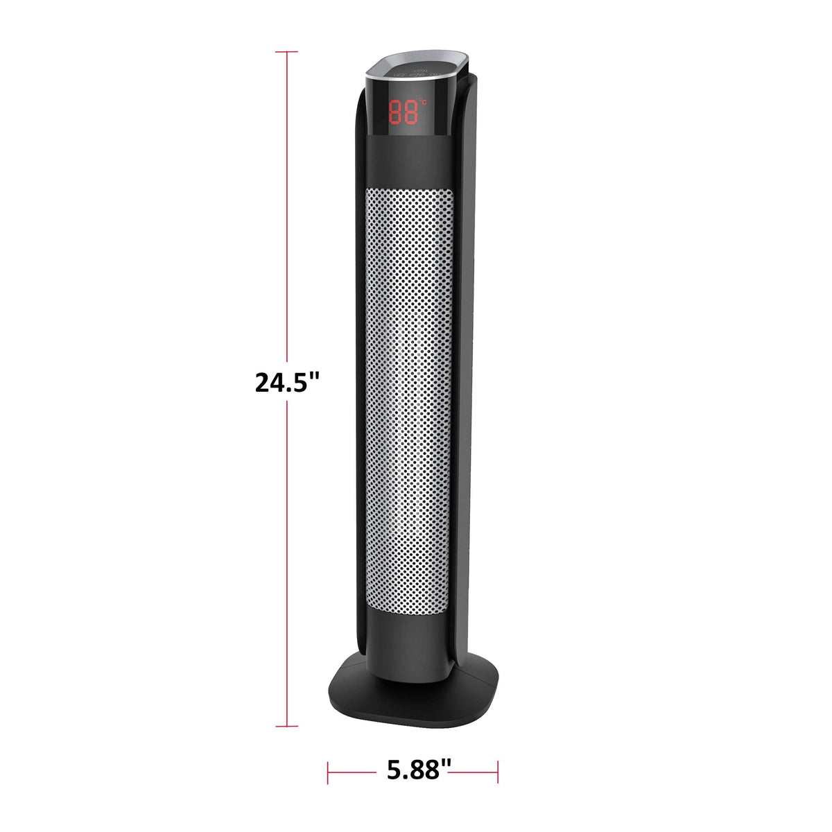 Oscillating Tower Ceramic Heater withRemote Control & Thermostat, 1500W, Black, 24-in G2I6 - product image 4