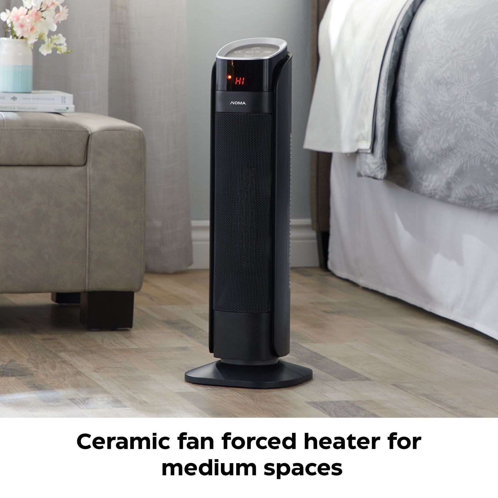 Oscillating Tower Ceramic Heater withRemote Control & Thermostat, 1500W, Black, 24-in G2I6 - product image 6
