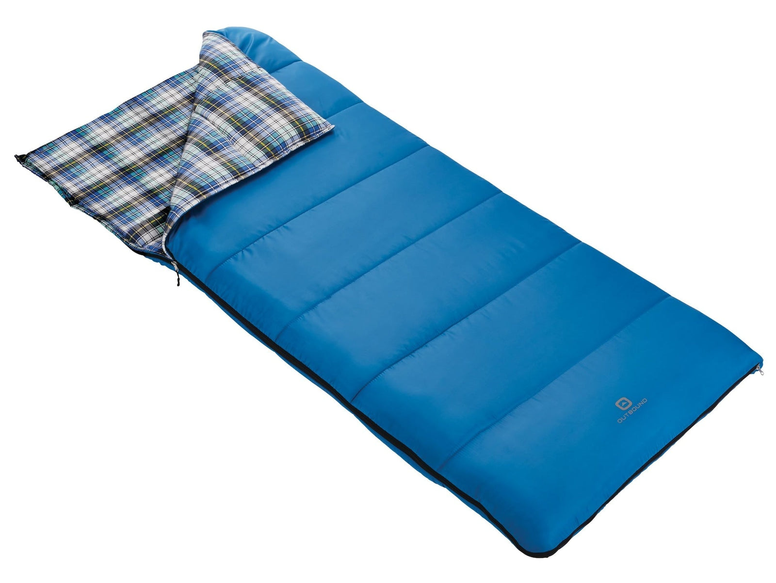 Comfort 5°C Insulated Cotton Lined Mild Weather Sleeping Bag with Compression Sack, Blue S7A7 - product image 1