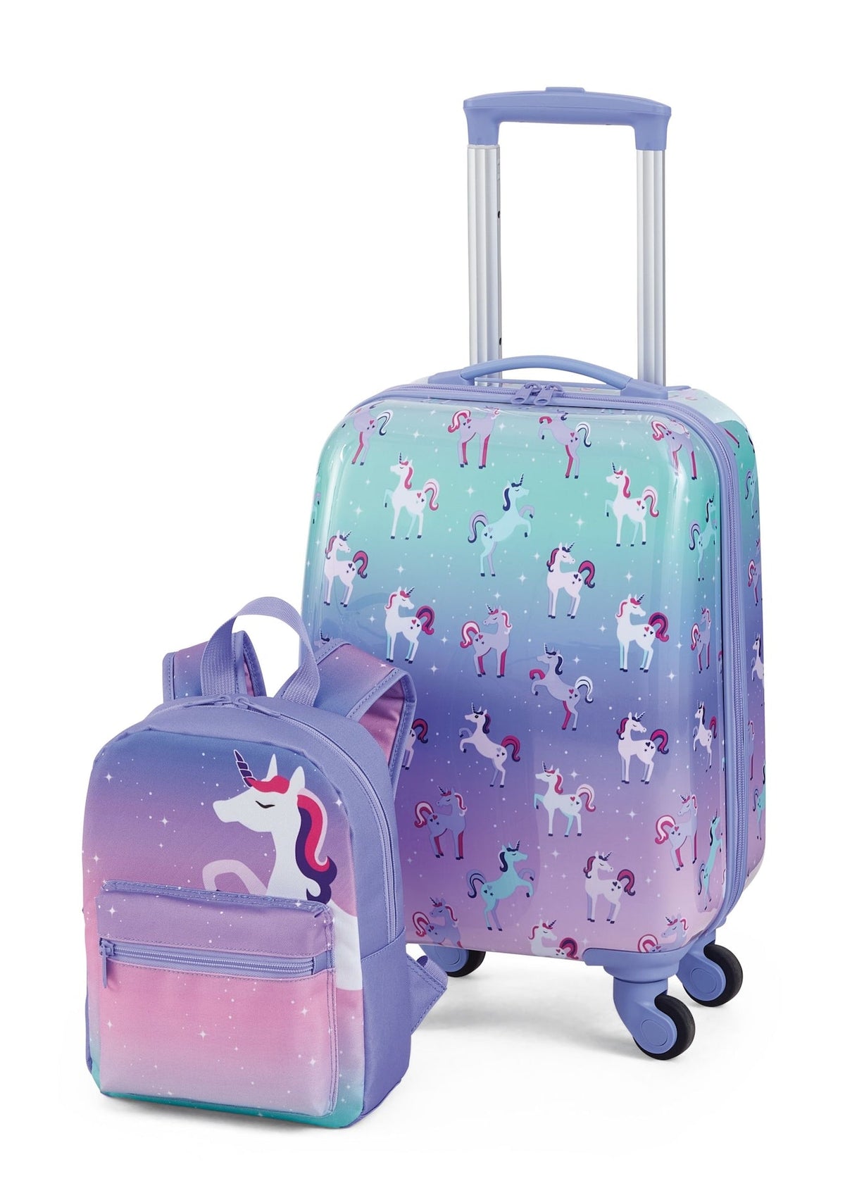Kids Unicorn Hardside Luggage, 2-pc, Hardside Spinner Luggage, 23-in, Hardside Carry-On Spinner Flex Travel Suitcase,... D5I9 - product image 1