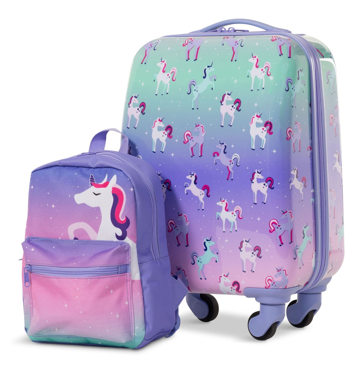 Kids Unicorn Hardside Luggage, 2-pc, Hardside Spinner Luggage, 23-in, Hardside Carry-On Spinner Flex Travel Suitcase,... D5I9 - product image 2