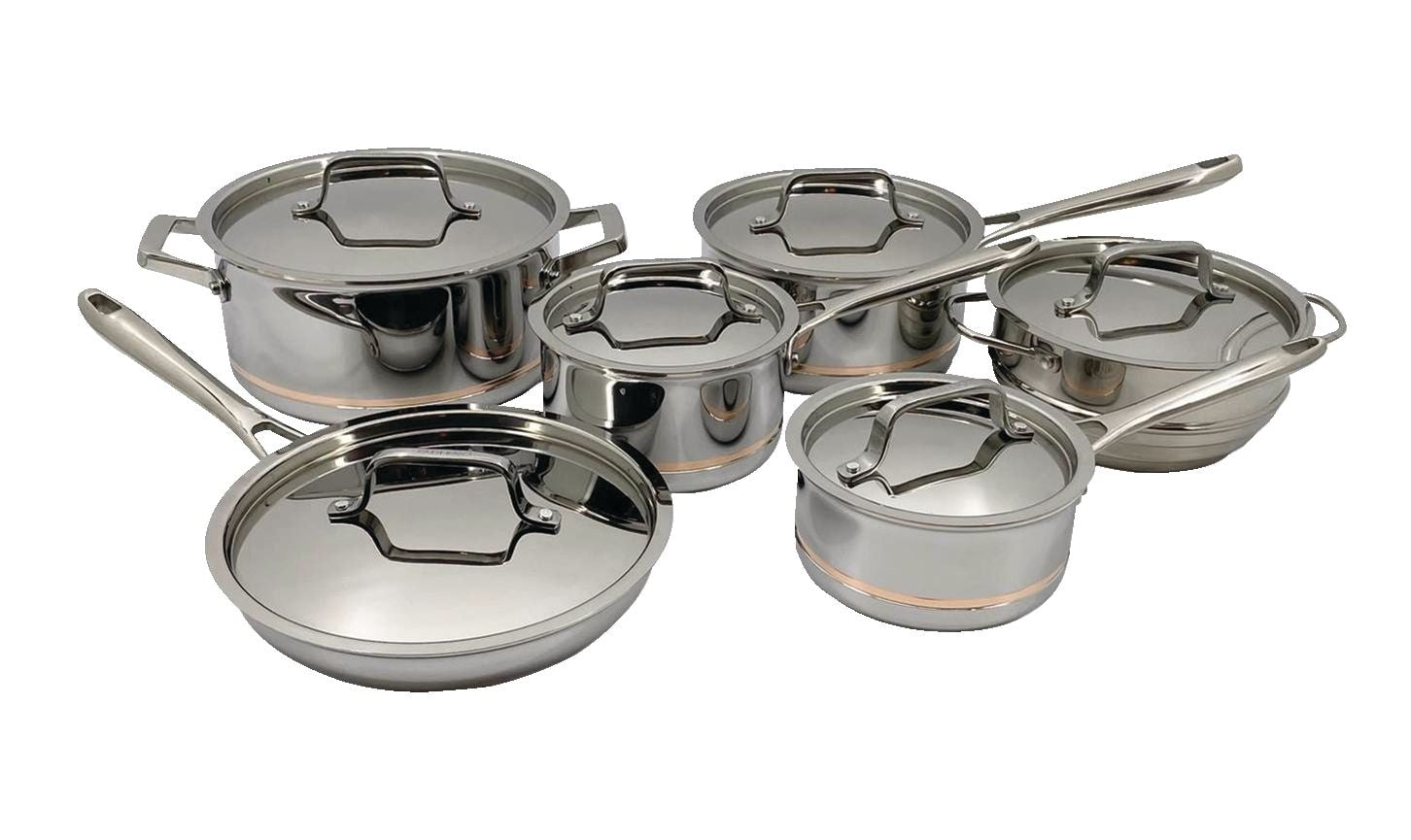 5-Ply Copper Core Stainless Steel Cookware Set, Oven Safe, 12-pc L4V2 - product image 1