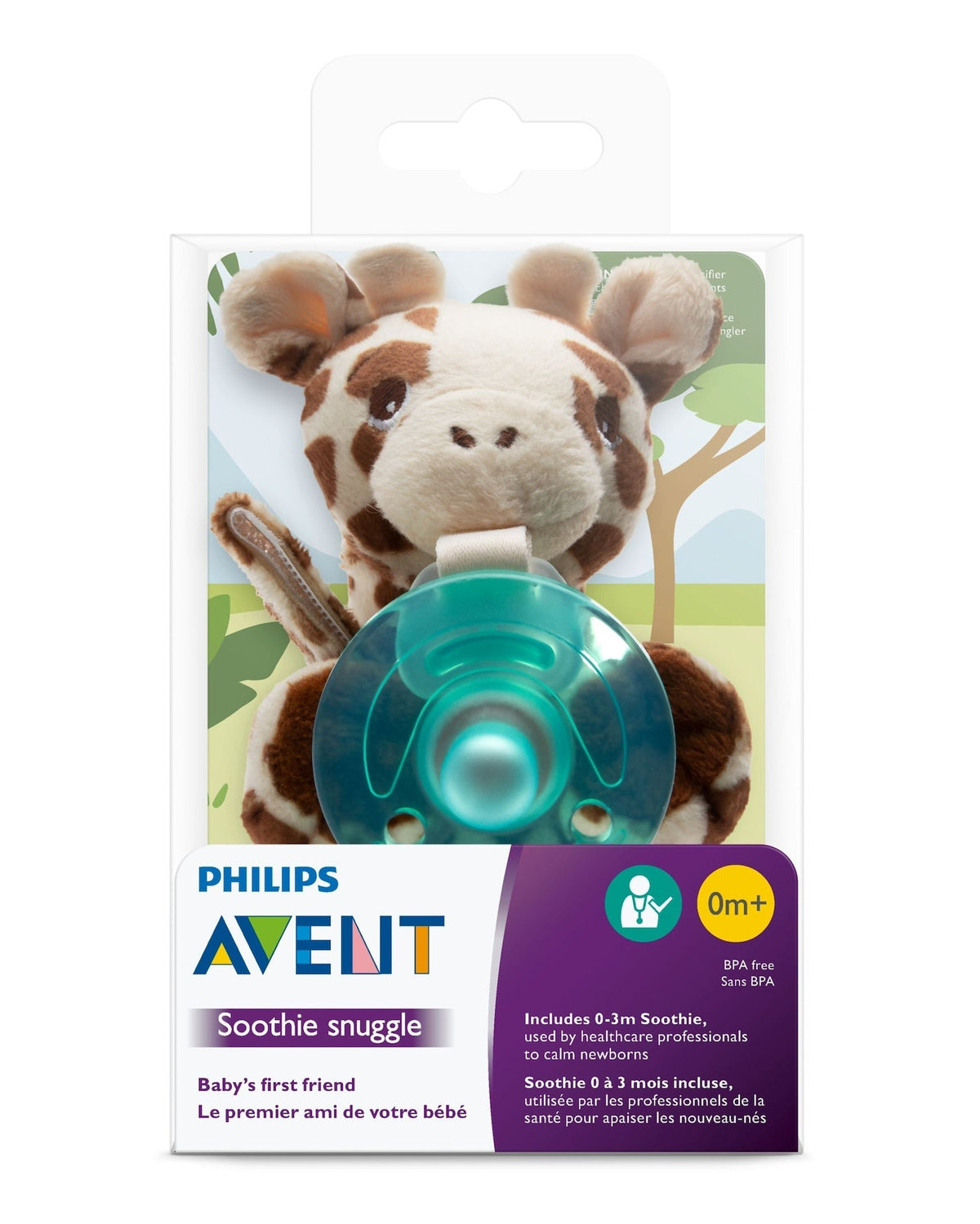 Soothie Snuggle Pacifier, Giraffe, Ages 0-3m Q1H4 - product image 1