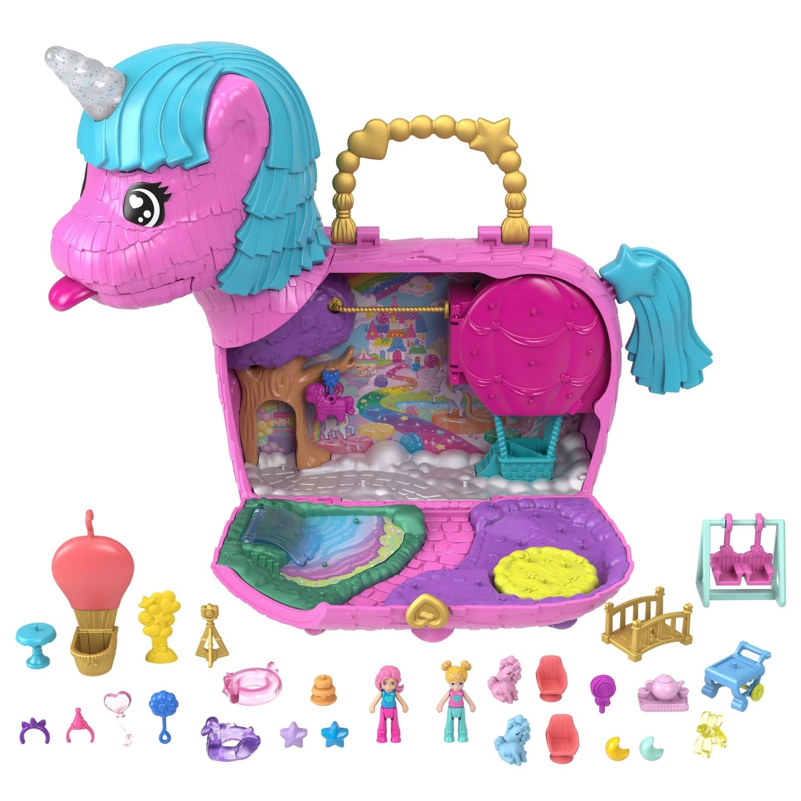 Pocket 35th Celebration Unicorn Partyland Playset, Includes 2 Micro Dolls, Pets & 25+ Surprise Accessories, Kids Ages 3+ C2J1 - product image 1
