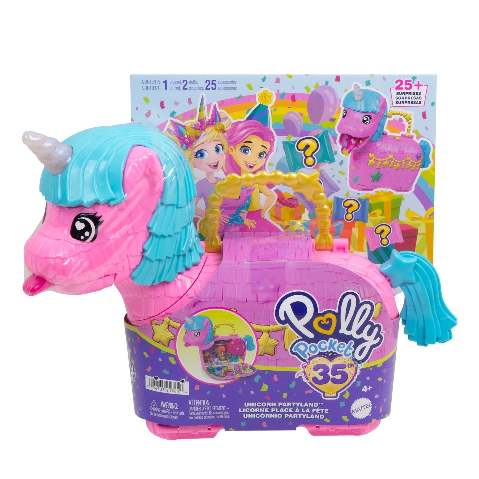 Pocket 35th Celebration Unicorn Partyland Playset, Includes 2 Micro Dolls, Pets & 25+ Surprise Accessories, Kids Ages 3+ C2J1 - product image 2