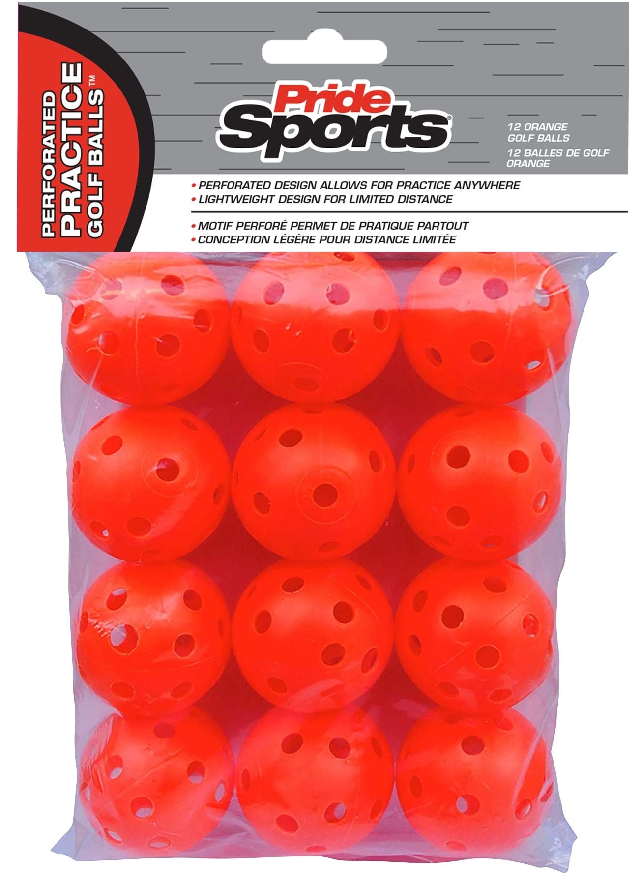 Perforated Plastic Practice Golf Balls, Lightweight, 12-pk, Assorted Colours Y9O5 - product image 1