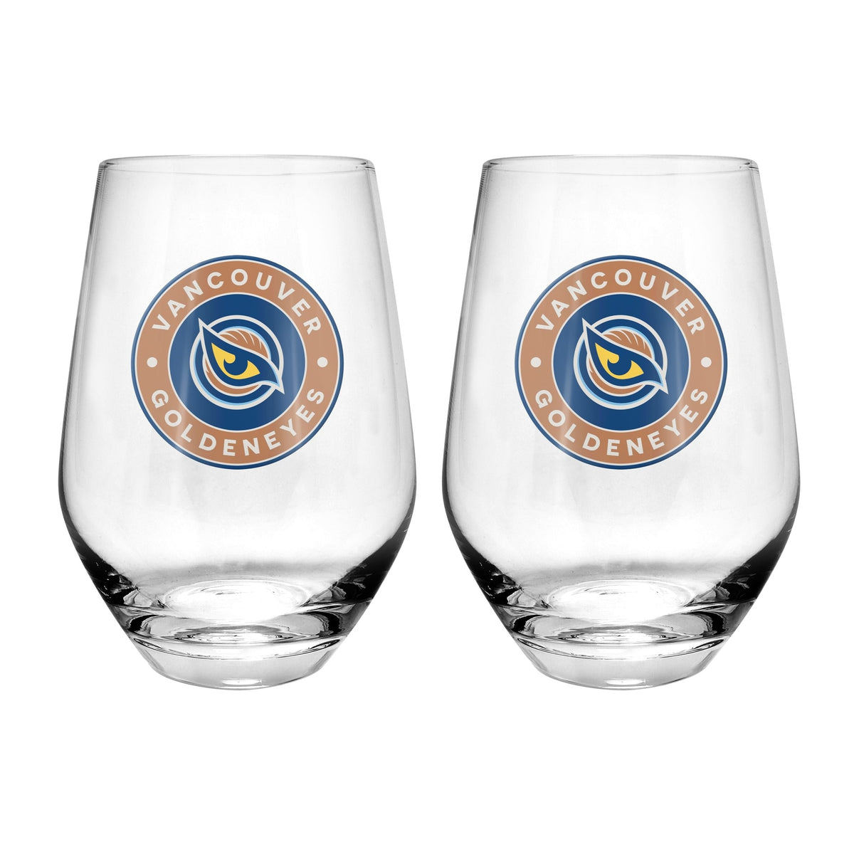 Vancouver Goldeneyes Stemless Wine Glass, 19-oz, 2-pk B5D9 - product image 1