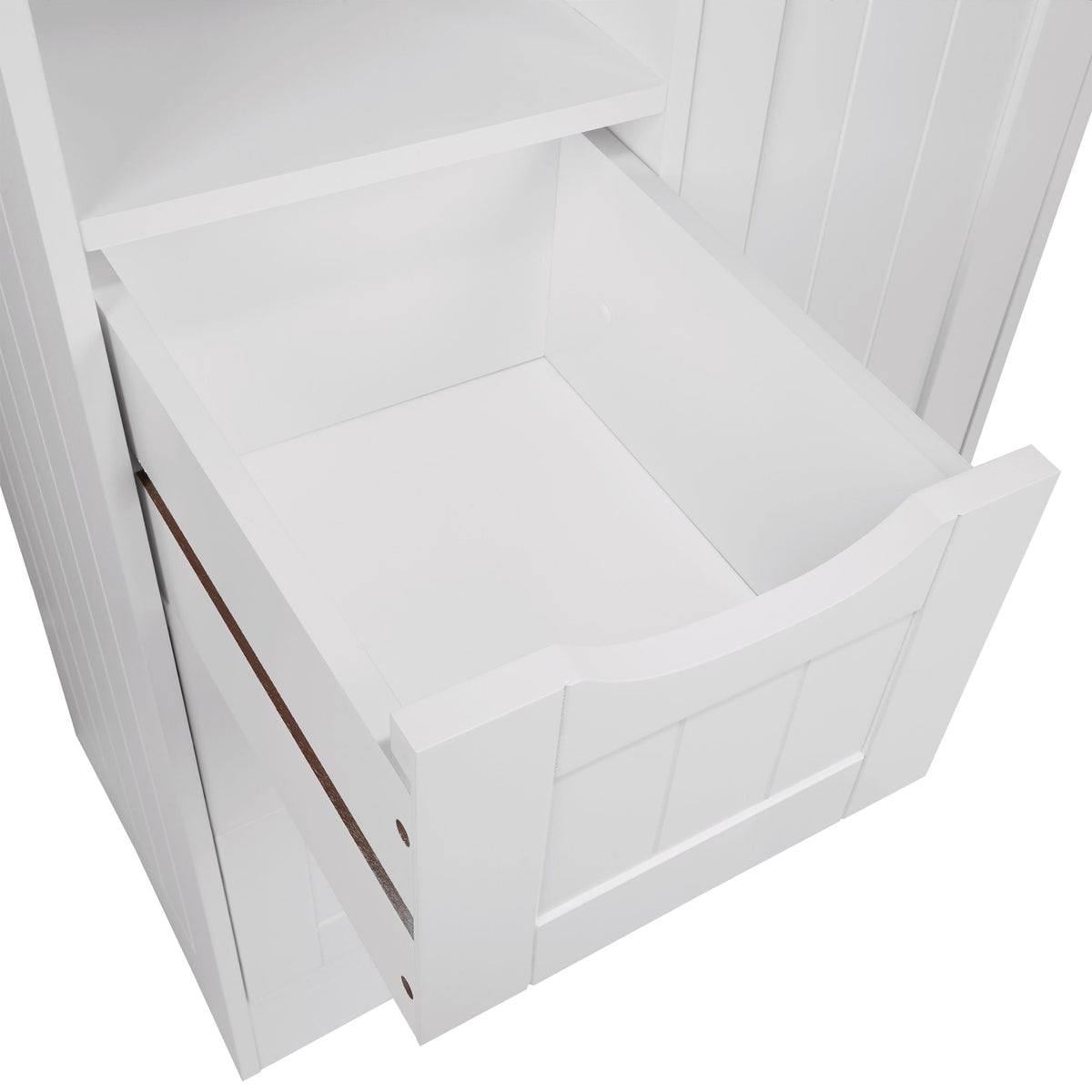 Home Ashland Single Door Bathroom & Laundry Storage Cabinet with 3 Drawers, Open Cubby & Adjustable Shelf, White Y6Z5 - product image 2