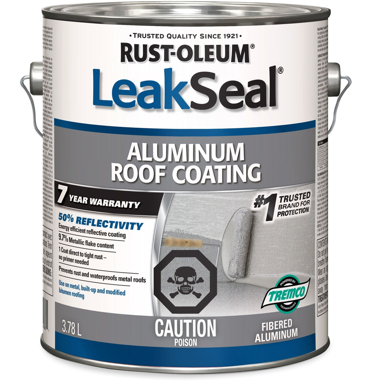 LeakSeal Aluminum Roof Coating, Reflective, Rust Proof & Waterproof Sealant, 3.78-L Q4L8 - product image 1