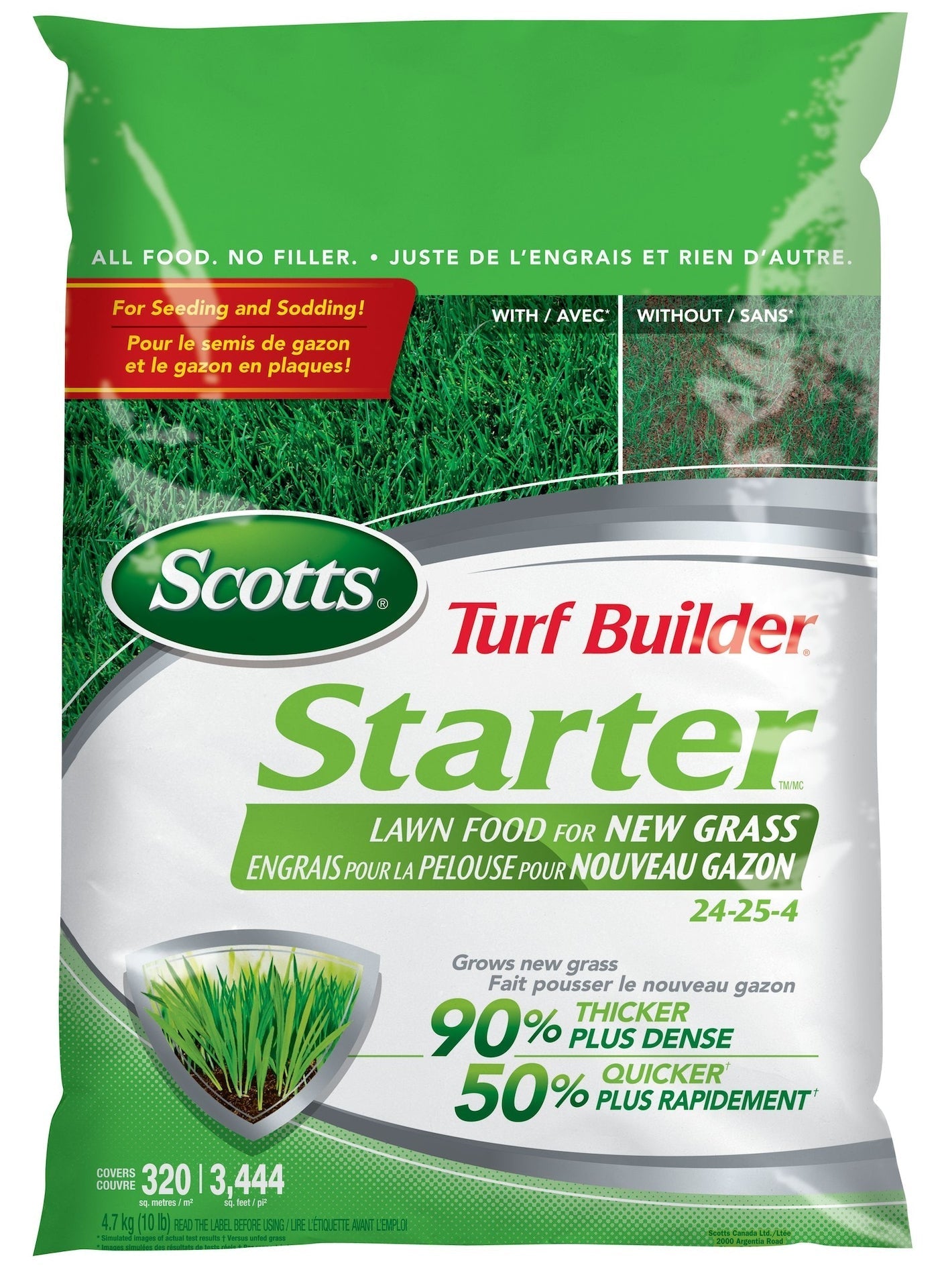 Turf Builder Starter Lawn Fertilizer, 24-25-4 For New Grass, 320-m2 W0I5 - product image 1