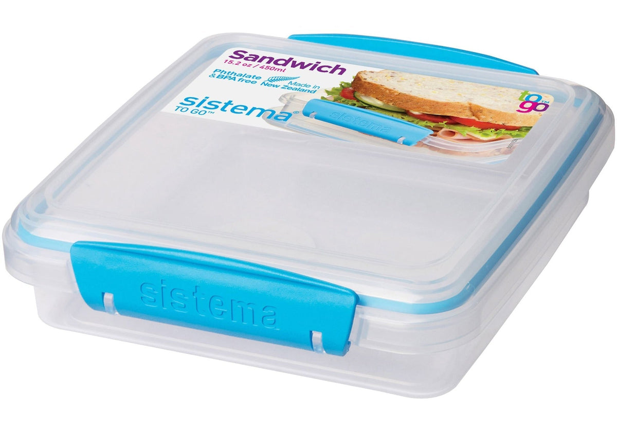 Sandwich Box To Go Food Storage Container, BPA-Free, 450 mL (15.2 oz), Colour May Vary N7N6 - product image 1