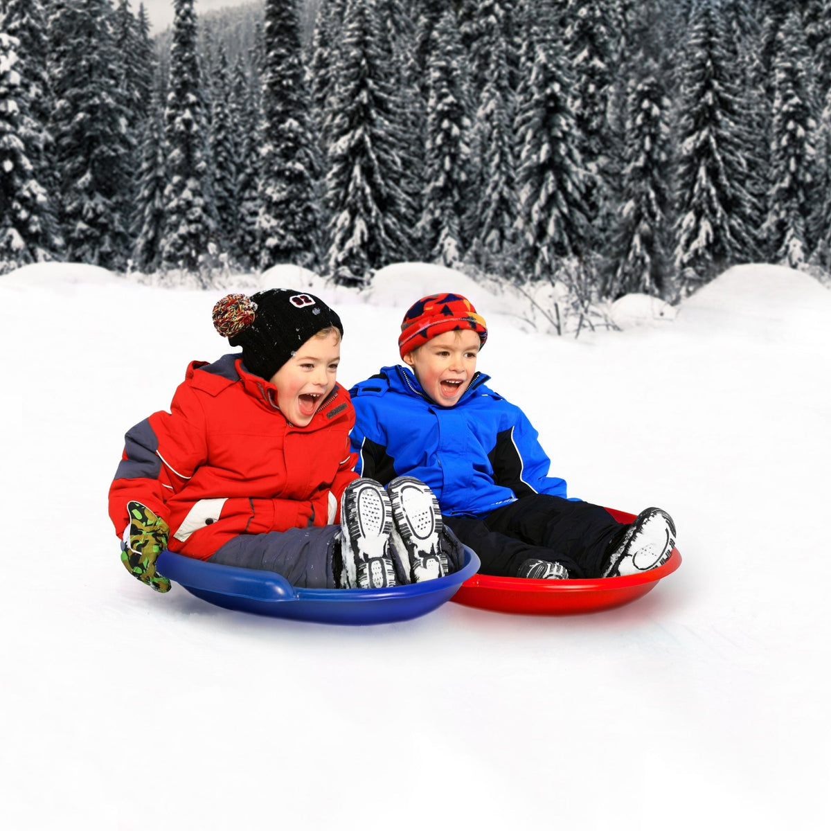 Kids' 1-Person Lightweight Plastic Winter Snow Saucer Sled/Toboggan G8J9 - product image 7