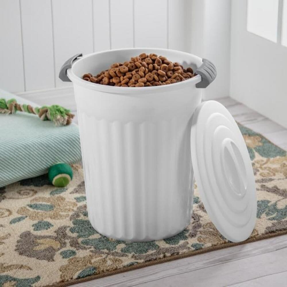 Plastic Round Latching Utility Garbage Can, White, 23-L V8O4 - product image 6