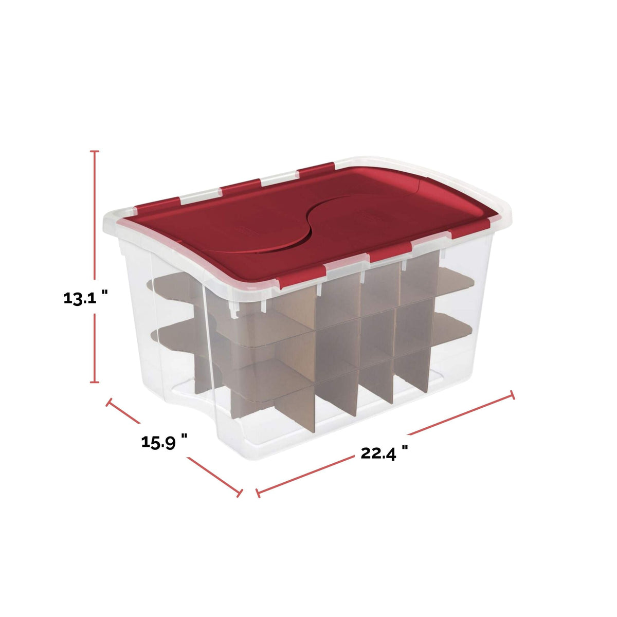 Transparent Ornament Storage Box with Flip-top Lid, 45-L F7F3 - product image 3
