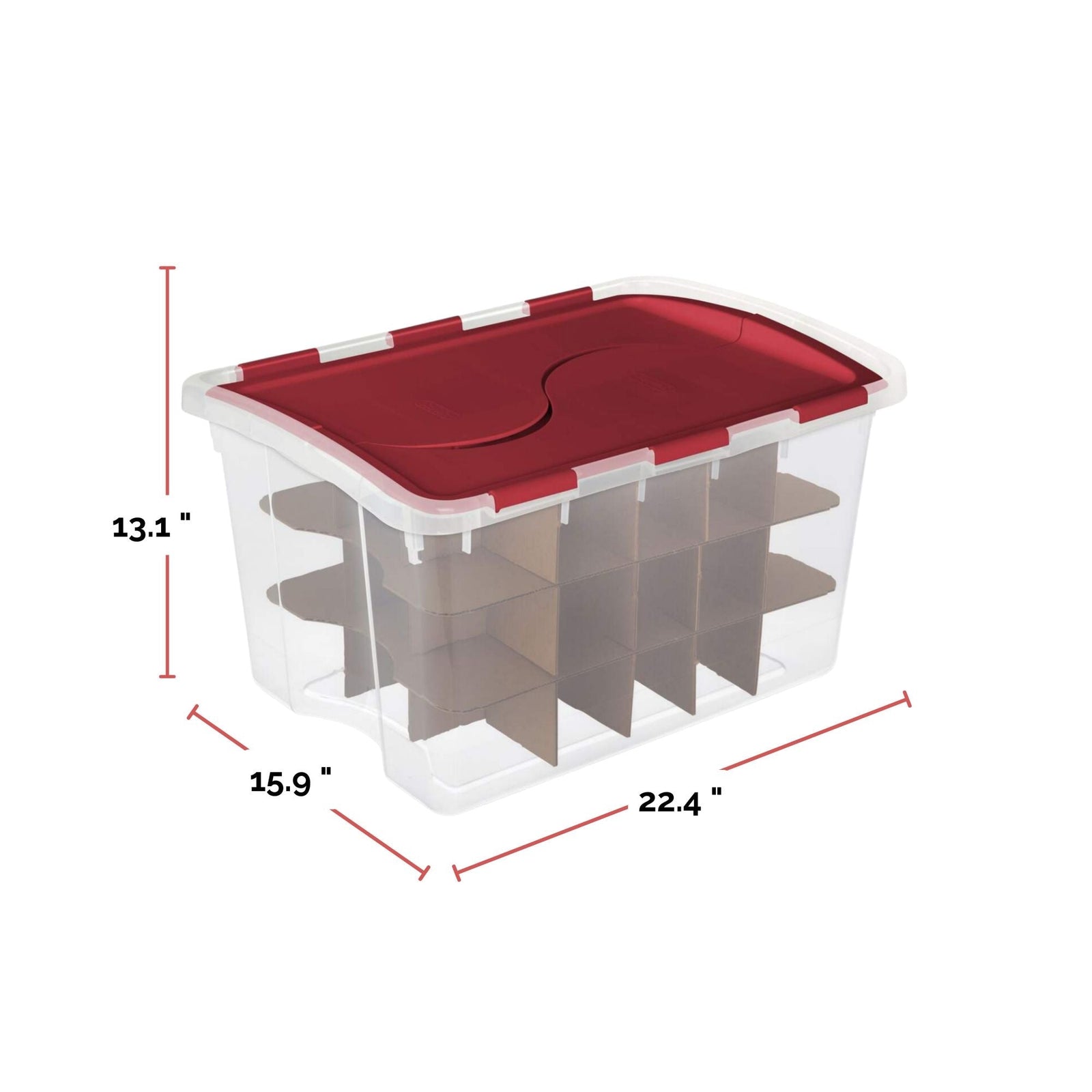 Transparent Ornament Storage Box with Flip-top Lid, 45-L R0S0 - product image 3