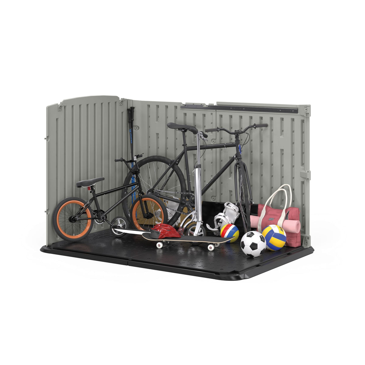 Glidetop 98-cu-ft Dove Grey Horizontal Shed H4M5 - product image 4