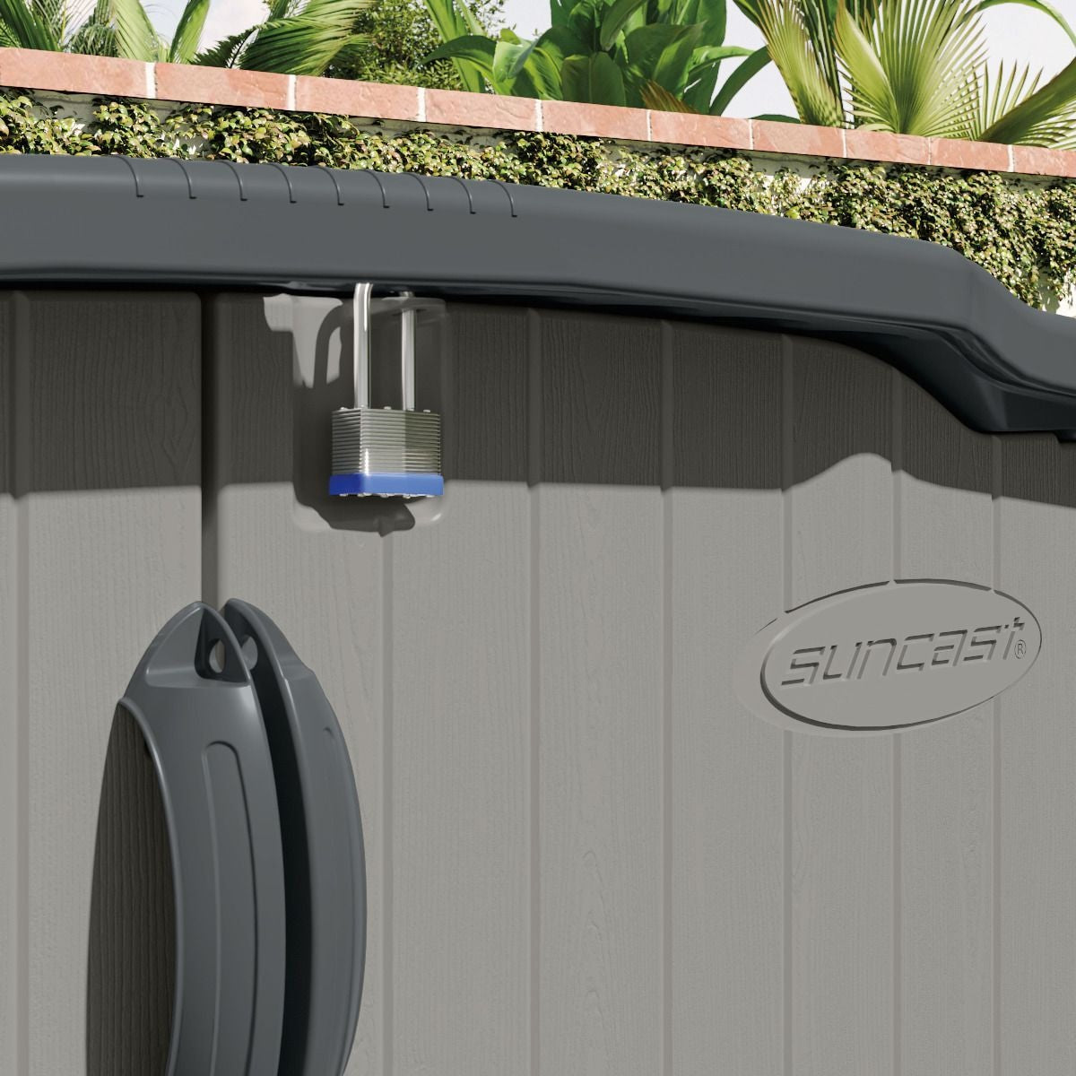 Glidetop 98-cu-ft Dove Grey Horizontal Shed H4M5 - product image 5