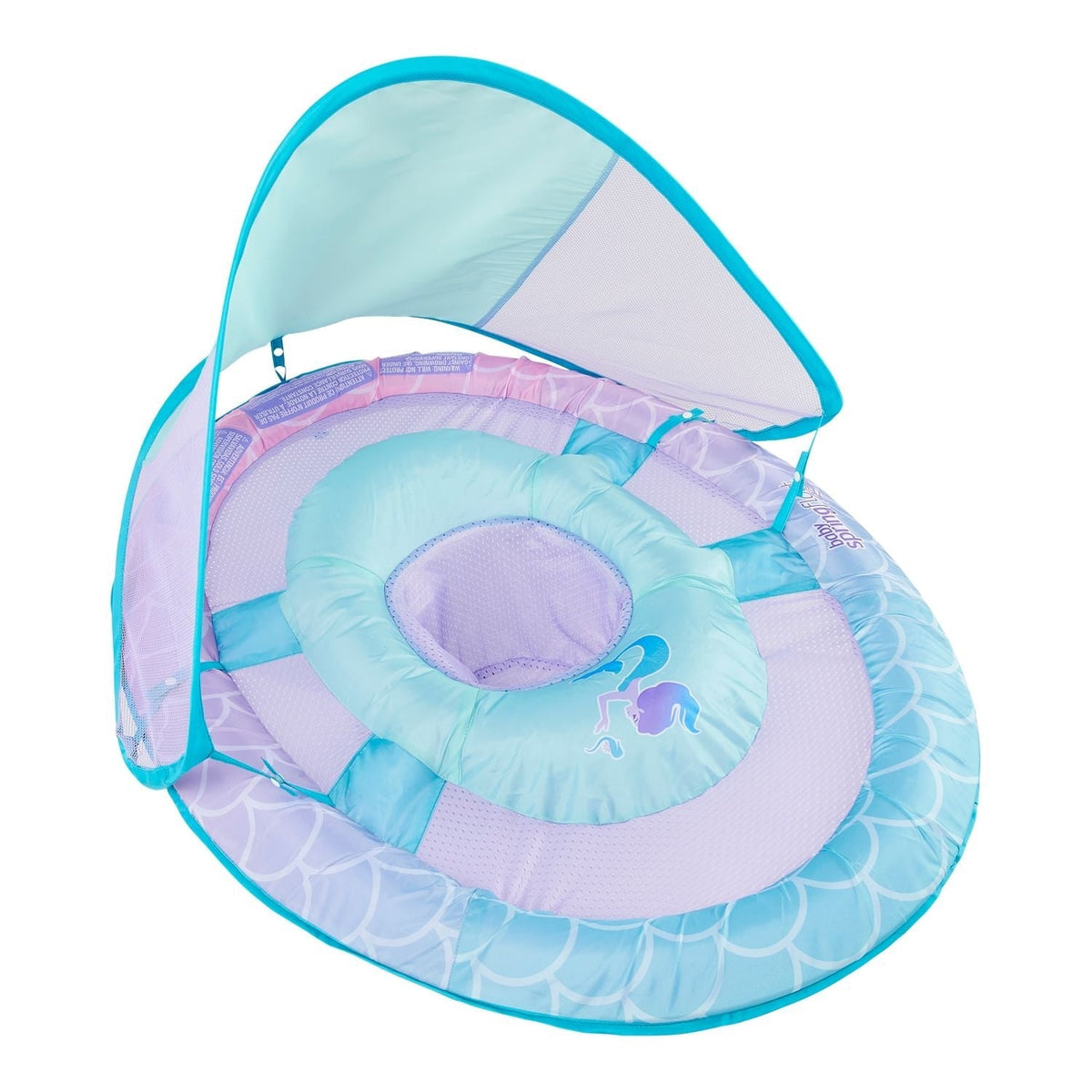 Baby Spring Pool/Water Float with Removable Sun Canopy, Mermaid Design, Ages 9-24m P7O8 - product image 1