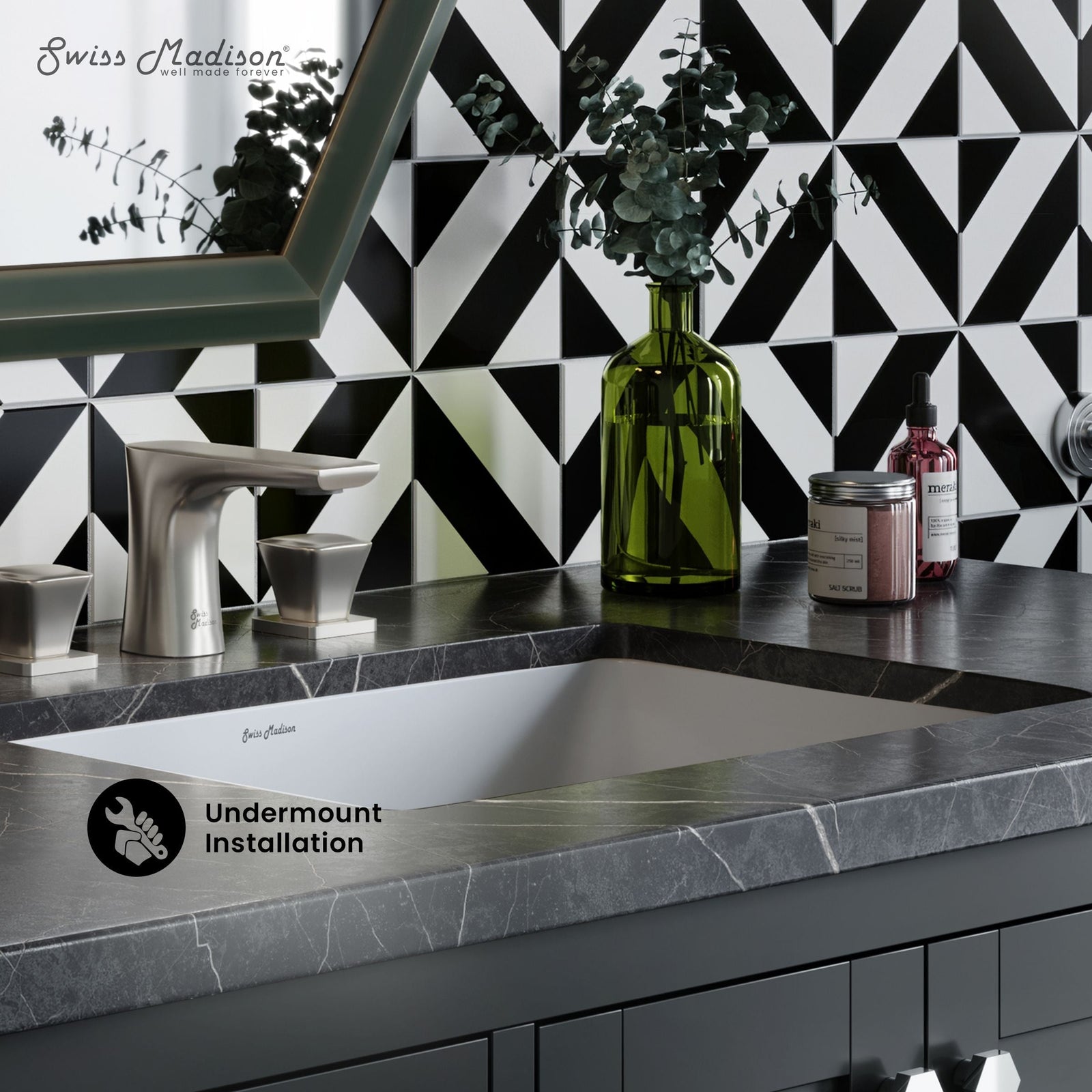Plaisir Rectangular Undermount Bathroom Sink, 21-in U4K2 - product image 3