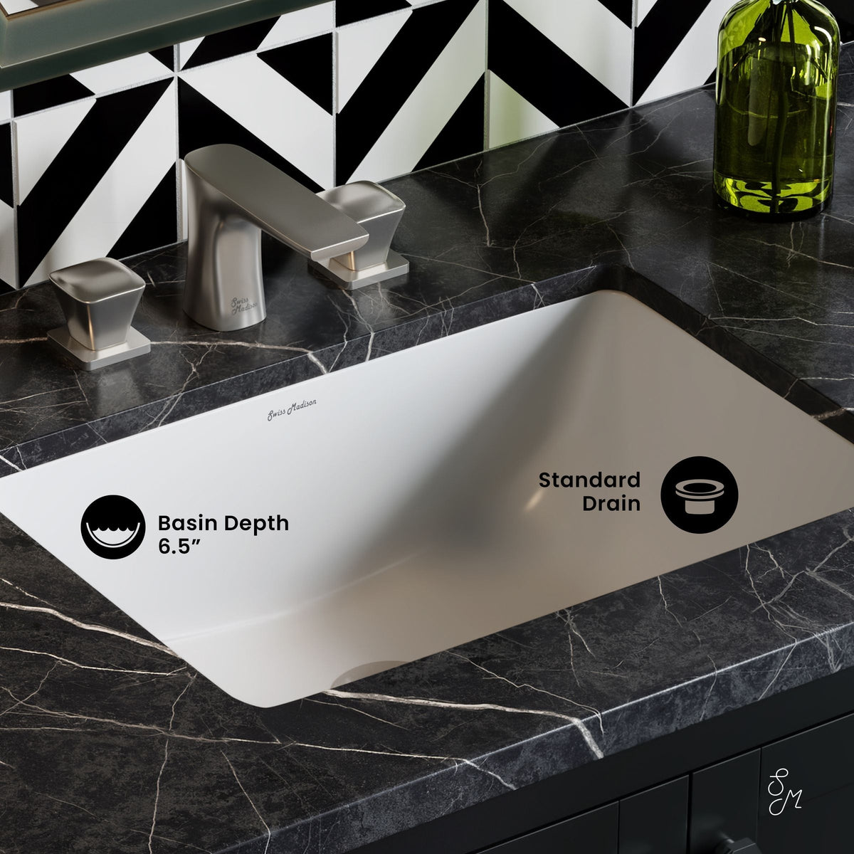 Plaisir Rectangular Undermount Bathroom Sink, 21-in U4K2 - product image 4