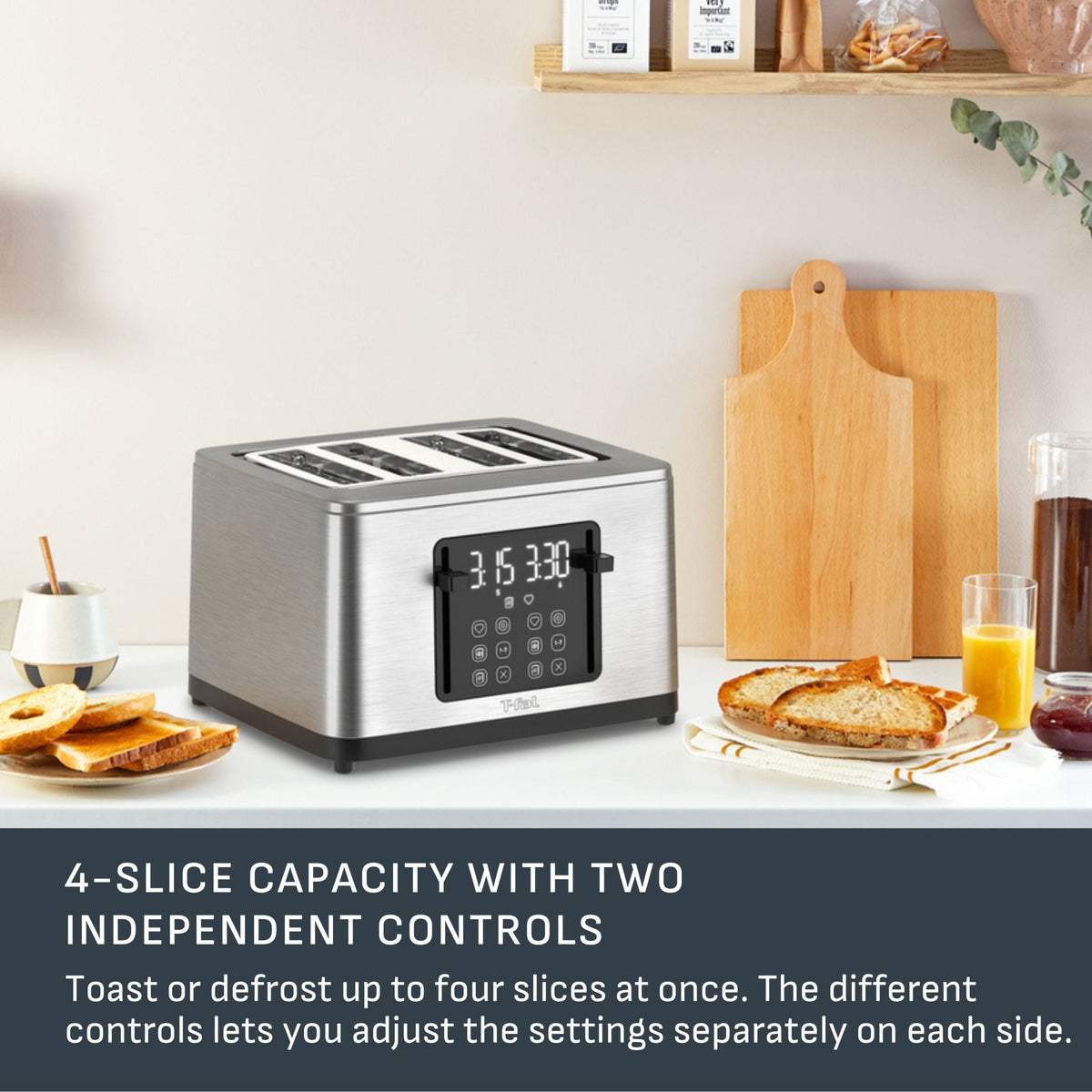 4-Slice Stainless Steel Digital Toaster, Extra wide slots, 7 Browning levels A4U1 - product image 5