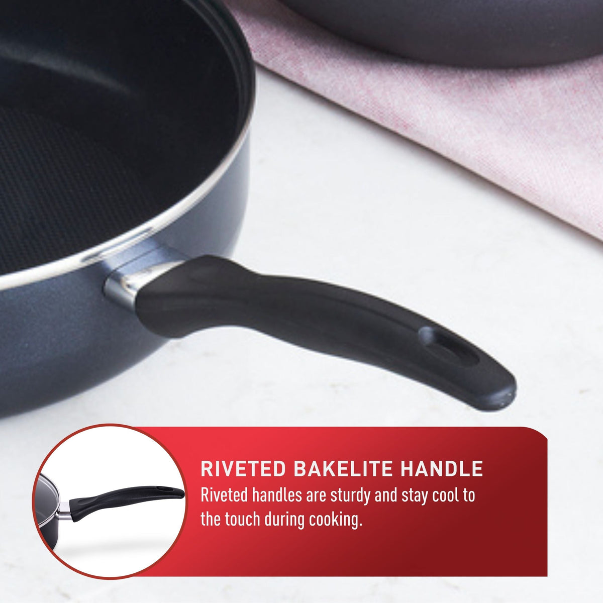 Viva Non-Stick Cookware Set, Black, 9-pc L4U2 - product image 4