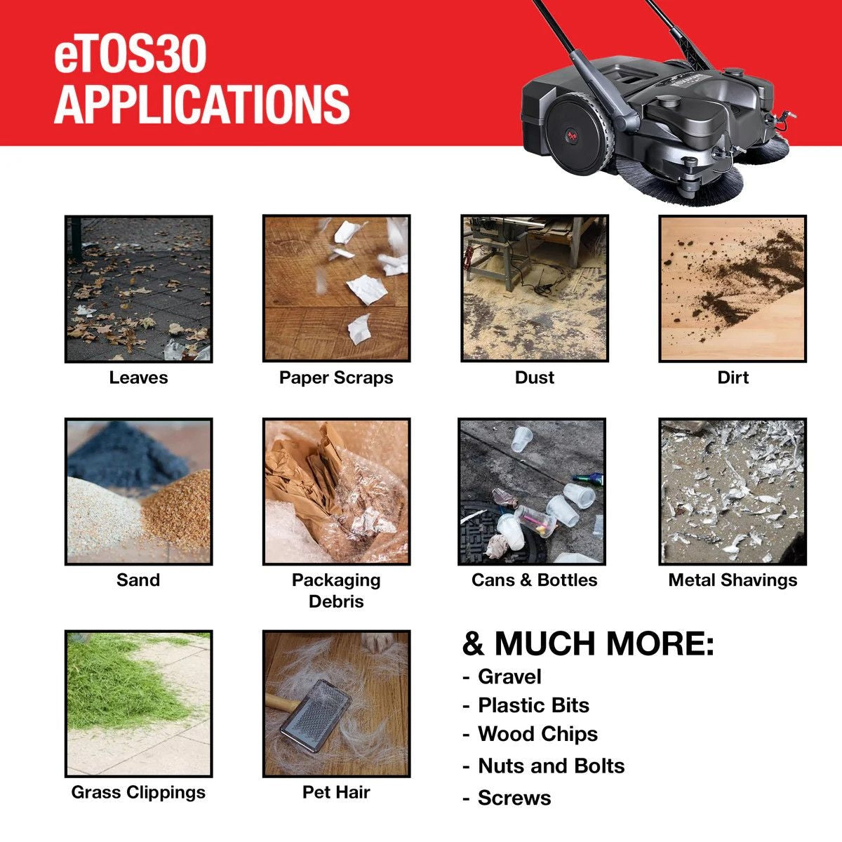 Electric Battery-Powered Push Sweeper, 30-in V8N2 - product image 2