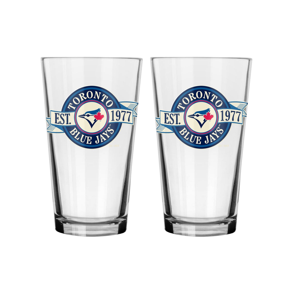 Toronto Blue Jays Pint Drinking Glass Set For Baseball Fans/Collectors, 16-oz, 2-pk V2T0 - product image 1