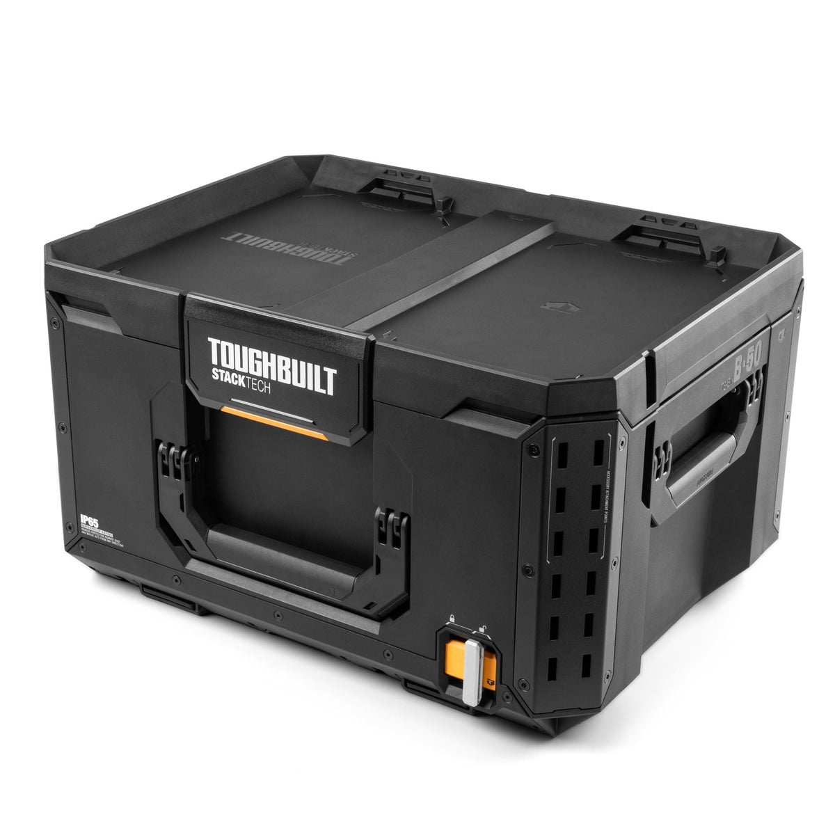 StackTech Middle Portable Modular Plastic/Metal Tool Box with Inner Tray, IP65-Rated, Black U1M7 - product image 1
