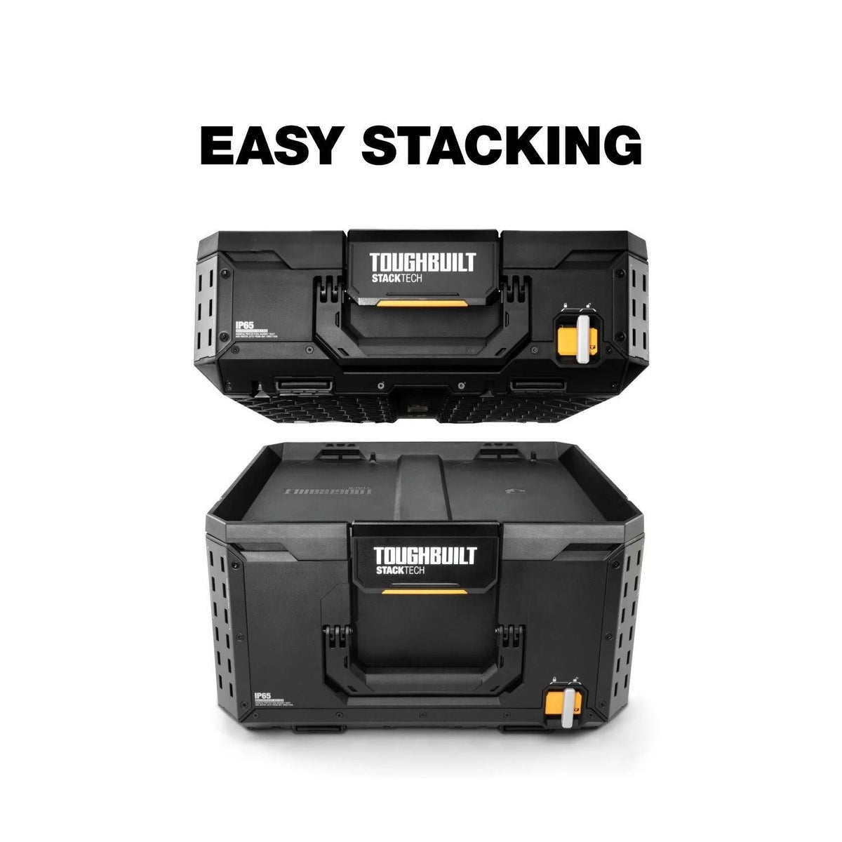 StackTech Middle Portable Modular Plastic/Metal Tool Box with Inner Tray, IP65-Rated, Black U1M7 - product image 3