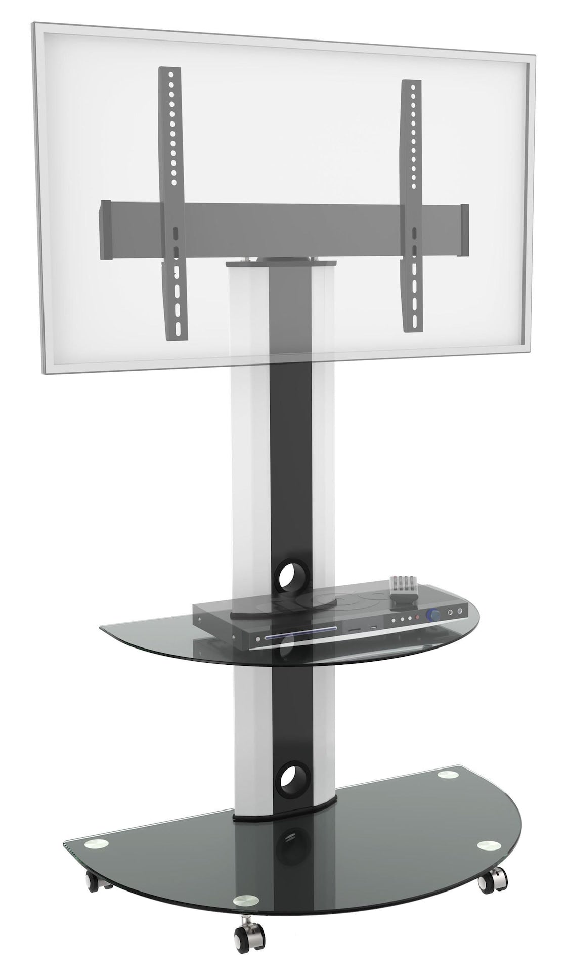 LCD84113BLK Superior TV Cart with Glossy Glass Base and Shelf, 32-in to 55-in O7B3 - product image 2