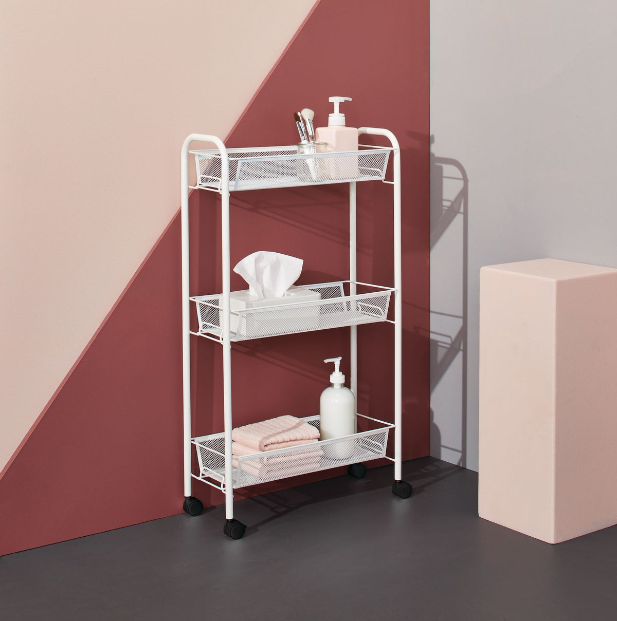 type A 3-Tier Mesh Wire Slim Storage Cart T6G7 - product image 6