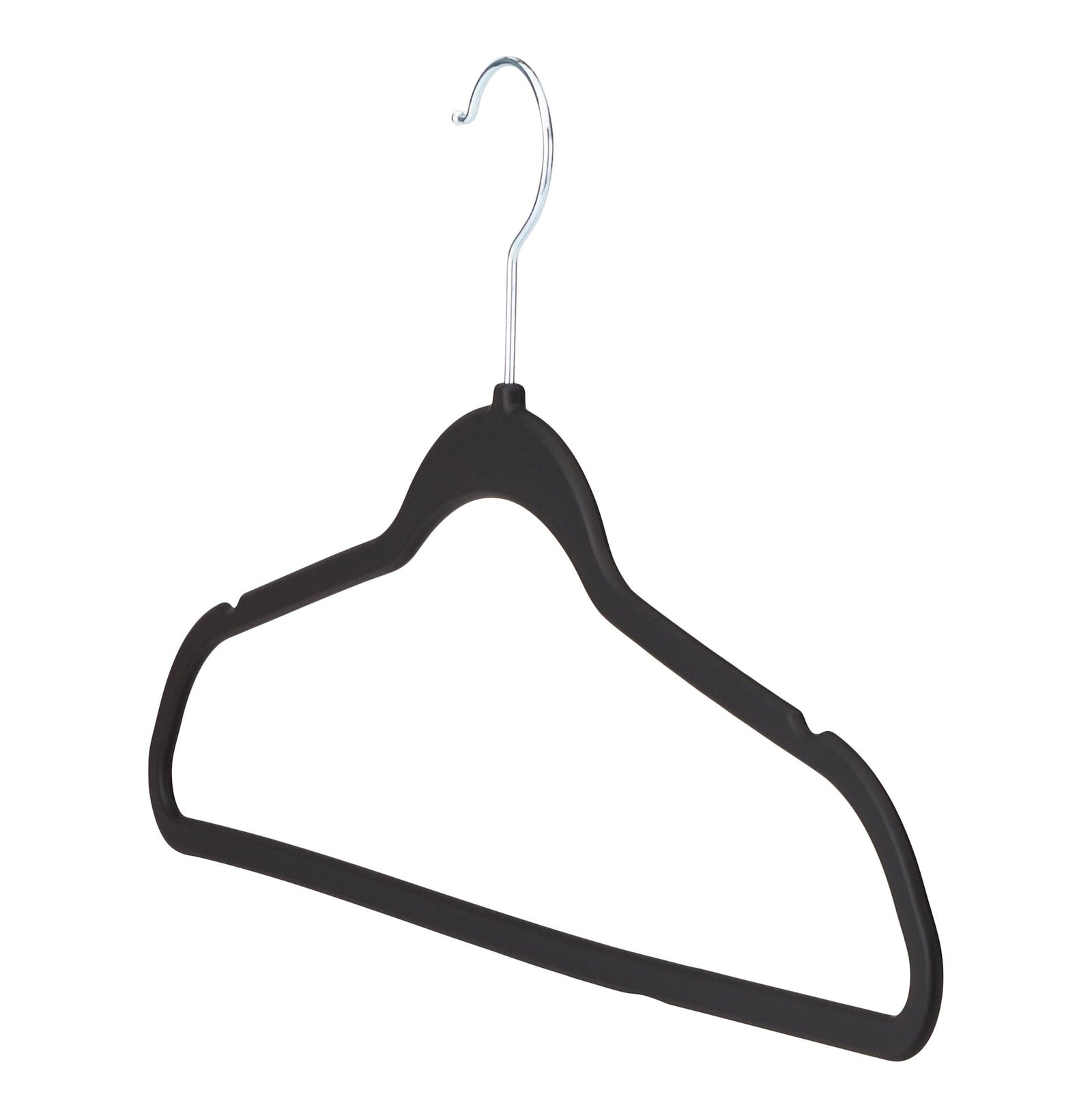 type A Rubberized Slim Non-Slip Hanger, Black 10-pk B7O9 - product image 1