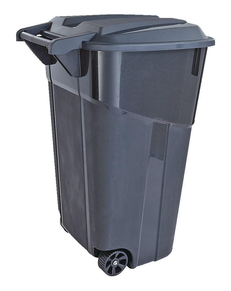 Solutions Plastic Rectangular Wheeled Outdoor Garbage Can, Black, 121-L (32 US gal) X1A0 - product image 1
