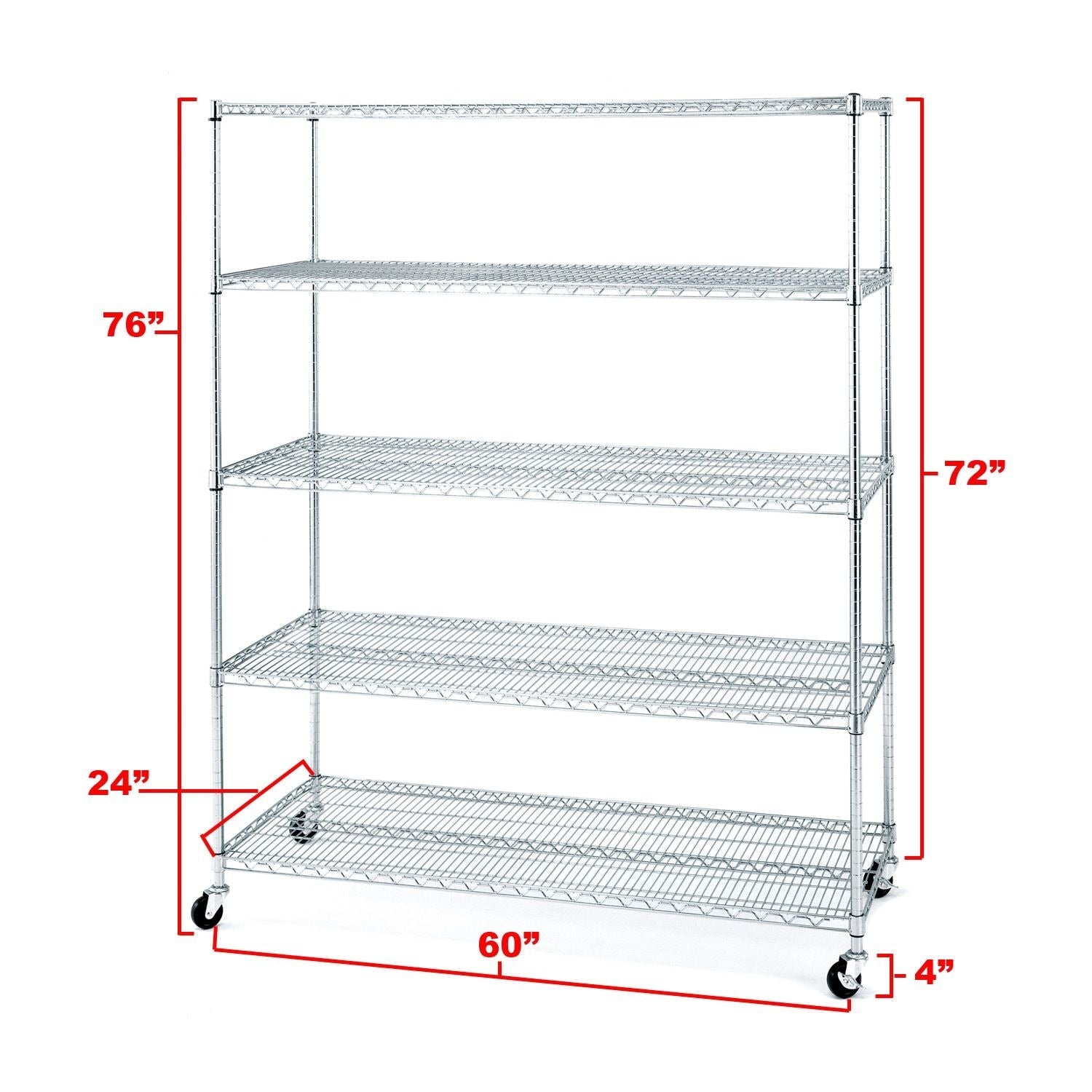 Classics 5-Tier Steel Shelving Rack, 60-in x 24-in x 72-in L0N4 - product image 3