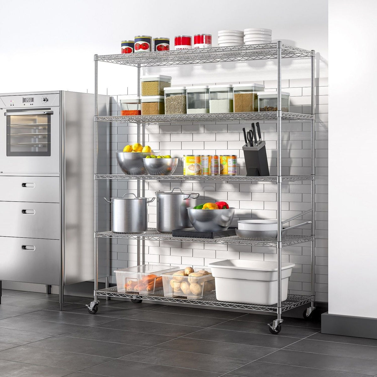 Classics 5-Tier Steel Shelving Rack, 60-in x 24-in x 72-in L0N4 - product image 5