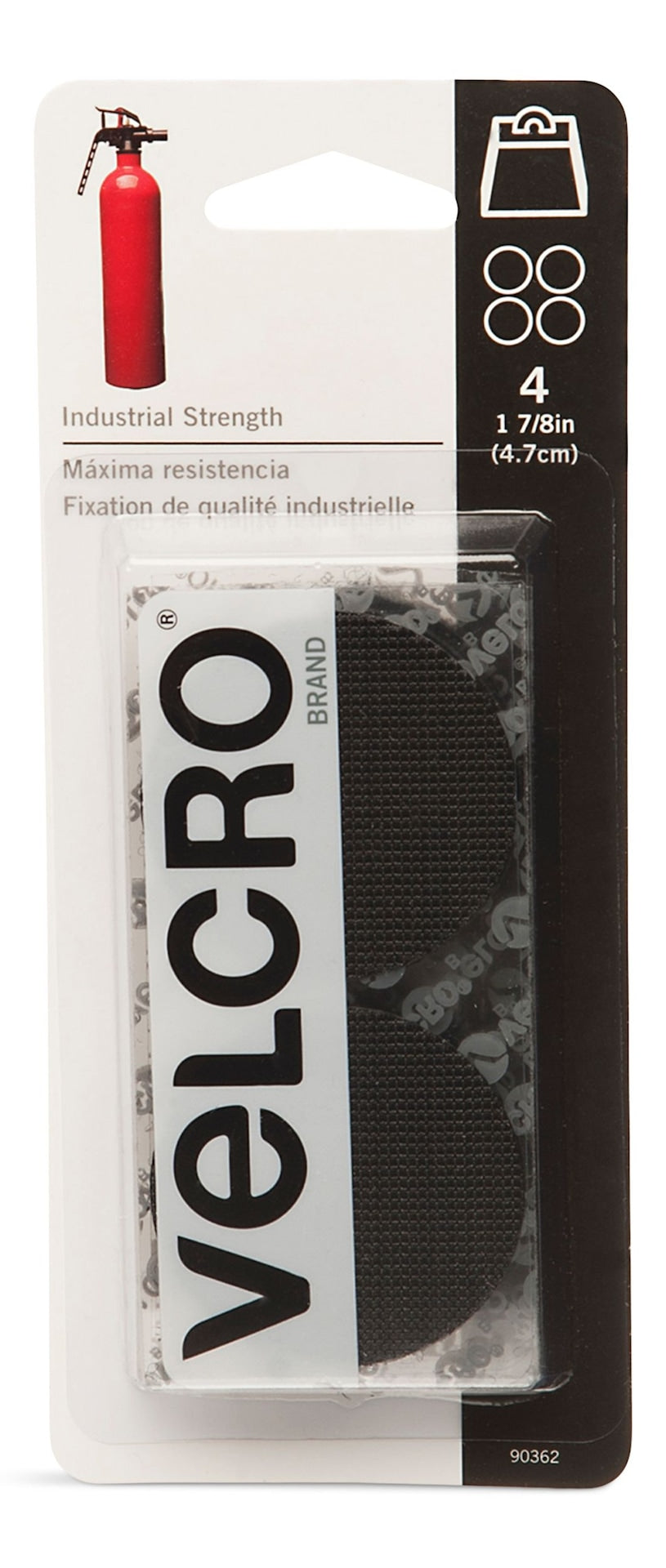 Industrial Strength Heavy Duty Adhesive Coins, Black, 7/8-in, 4-pk Z9S1 - product image 1