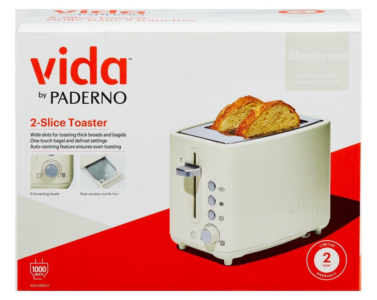 Colour Series 2-Slice Toaster with 3 Settings, Shortbread S5F6 - product image 5