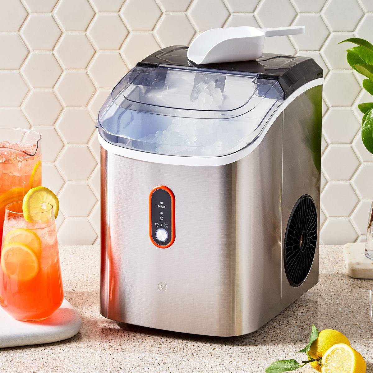 Countertop Soft Nugget Ice Maker, 33-lb Ice/Day, Stainless Steel D8Q4 - product image 6