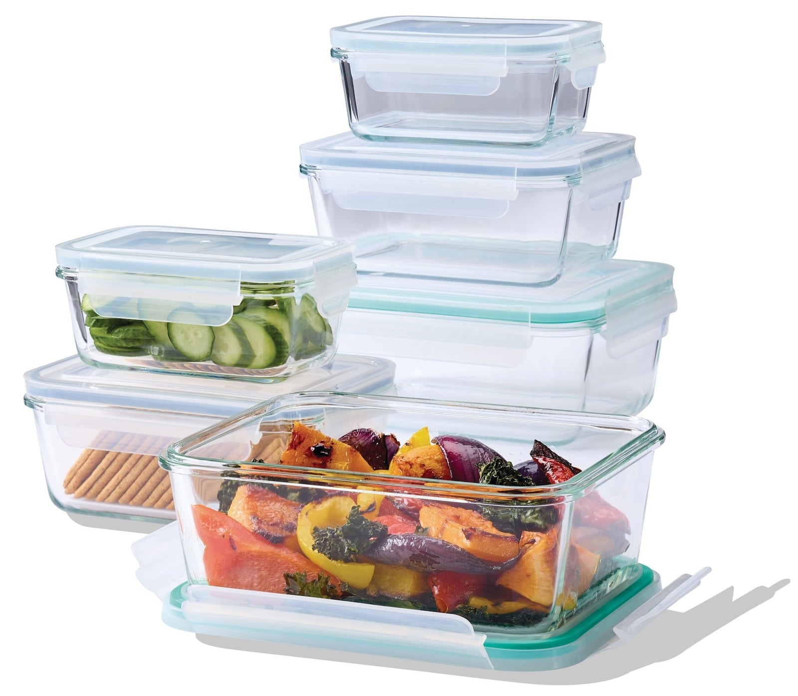 Rectangular Glass Food Storage Container Set, 12-pc P5T7 - product image 1
