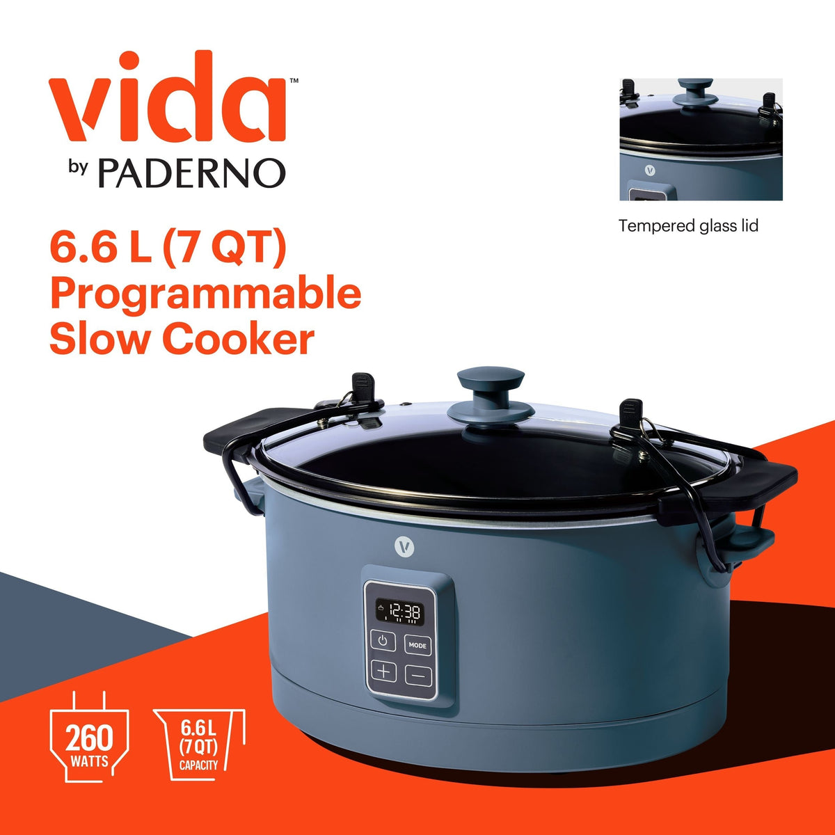 Slow Cooker with Digital Control Panel, Bluefin, 6-qt D6W8 - product image 4