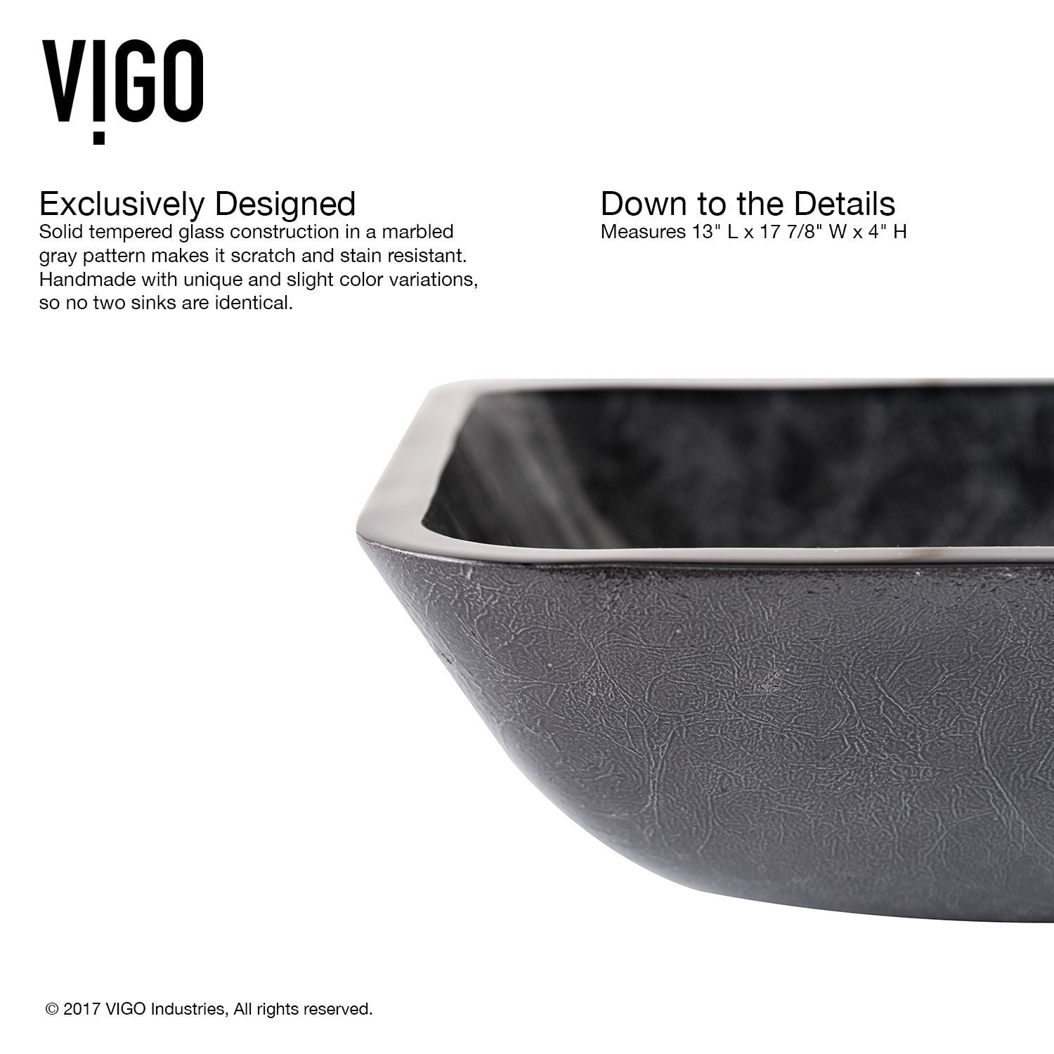 Glass Grey Onyx Bathroom Sink/Basin Set with Linus Faucet and Rectangular Vessel K5C9 - product image 4