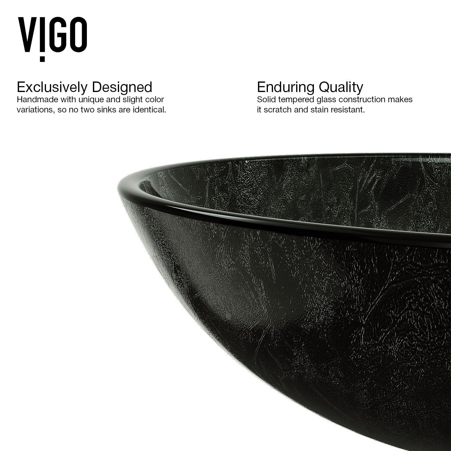 Glass Round Vessel Bathroom Sink/Basin with Deep Bowl, Gray Y0E4 - product image 5