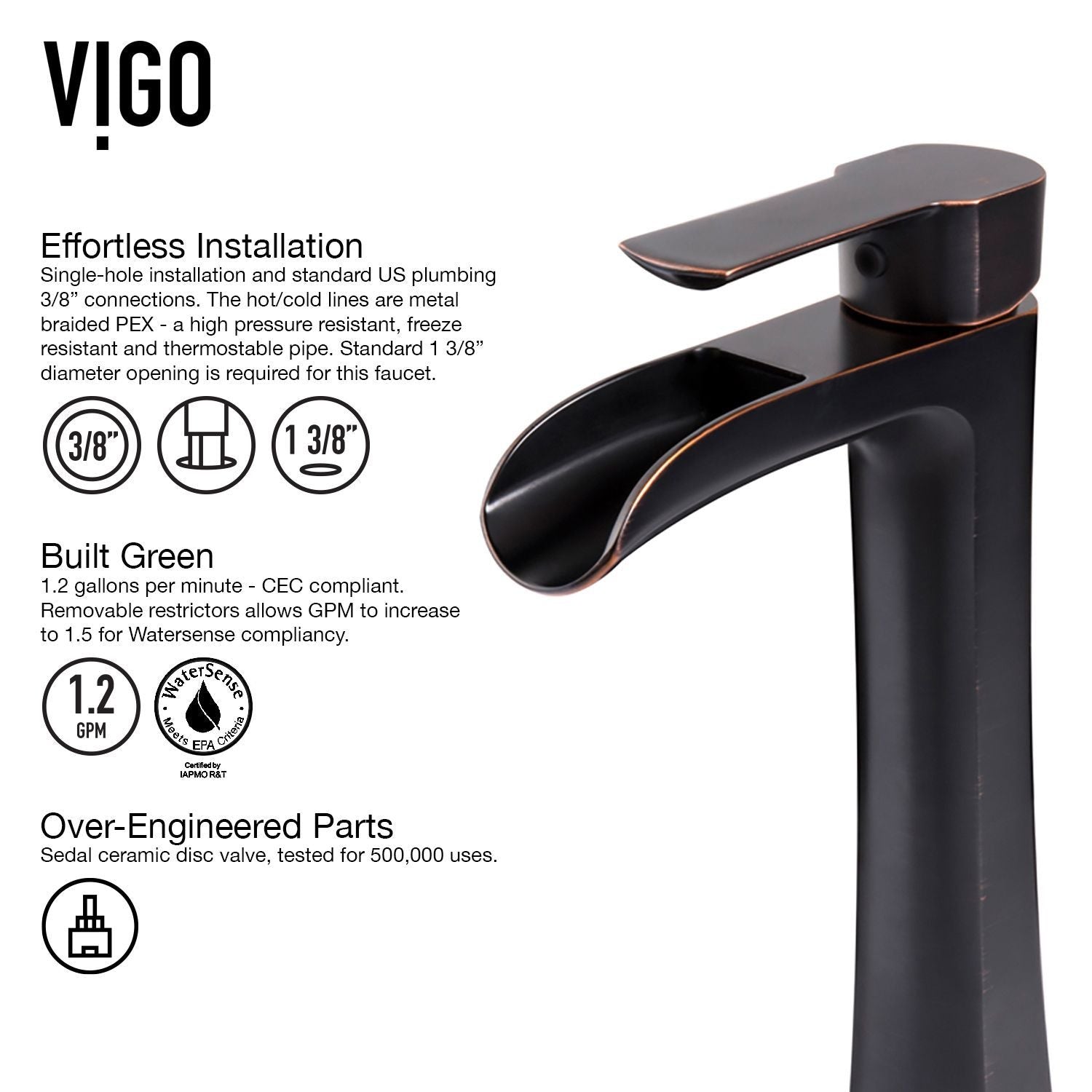 Glass Russet Brown Bathroom Sink/Basin Set with Niko Faucet and Round Vessel H7G0 - product image 7