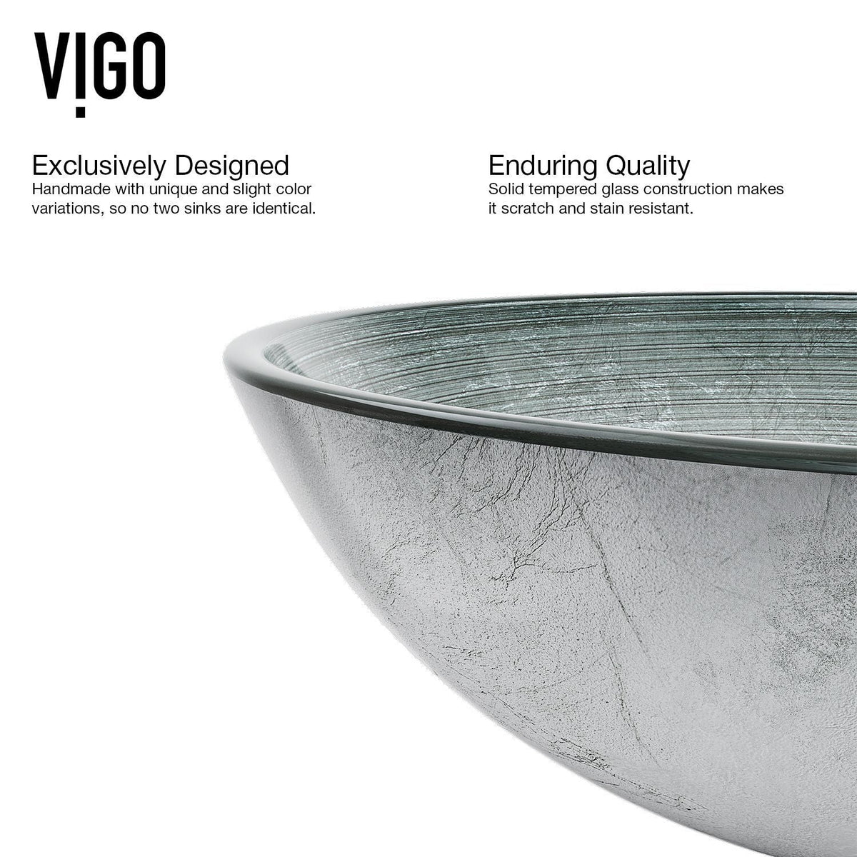Glass Simply Silver Bathroom Sink/Basin Set with Chrome Duris Faucet and Round Vessel S4R3 - product image 5