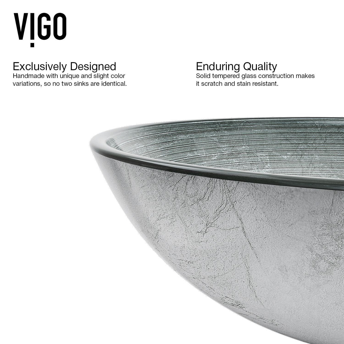Glass Simply Silver Bathroom Sink/Basin Set with Niko Faucet and Round Vessel N4B3 - product image 5